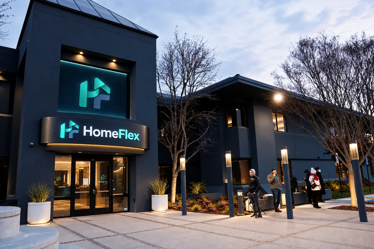 Exterior de la oficina de HomeFlex en Palo Alto