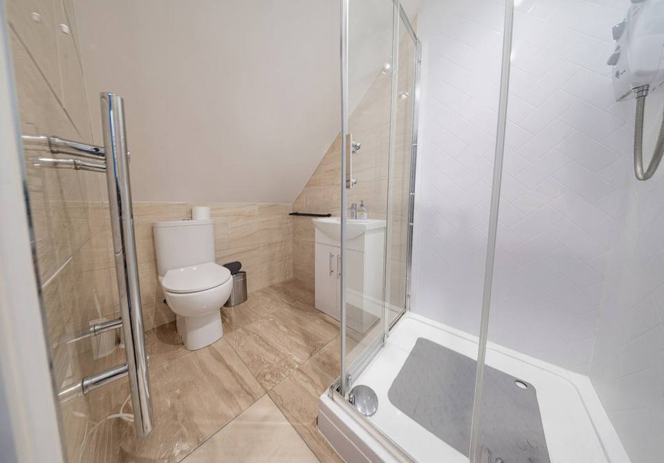 Modern bathroom with shower