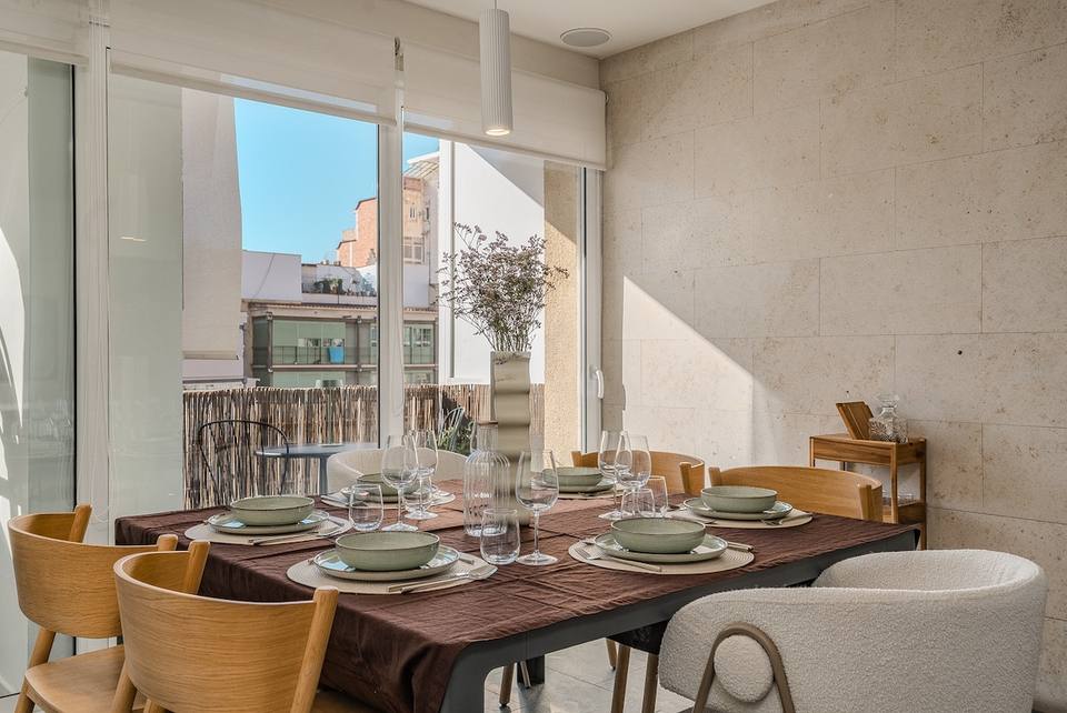 Dining area with designer details