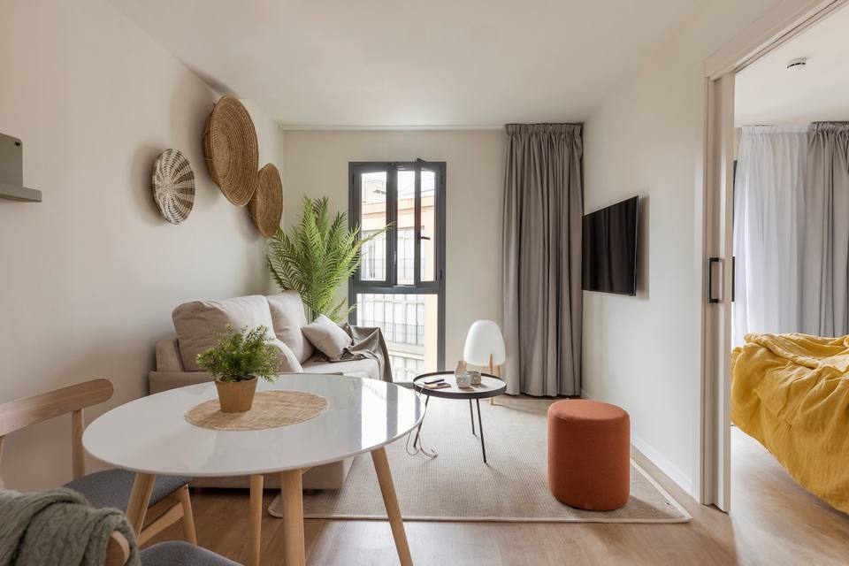 Bright living room with contemporary design