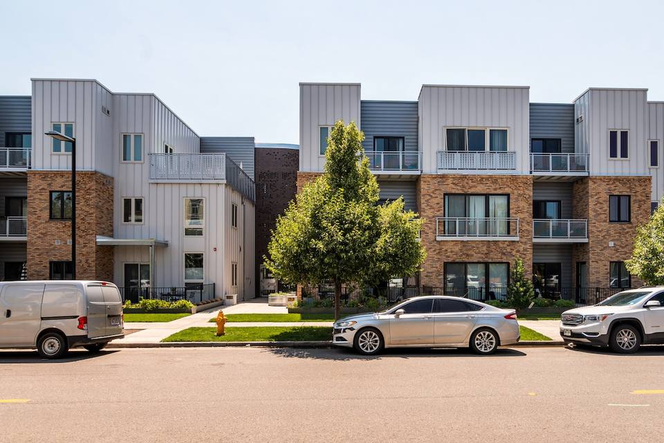 Fachada del complejo residencial