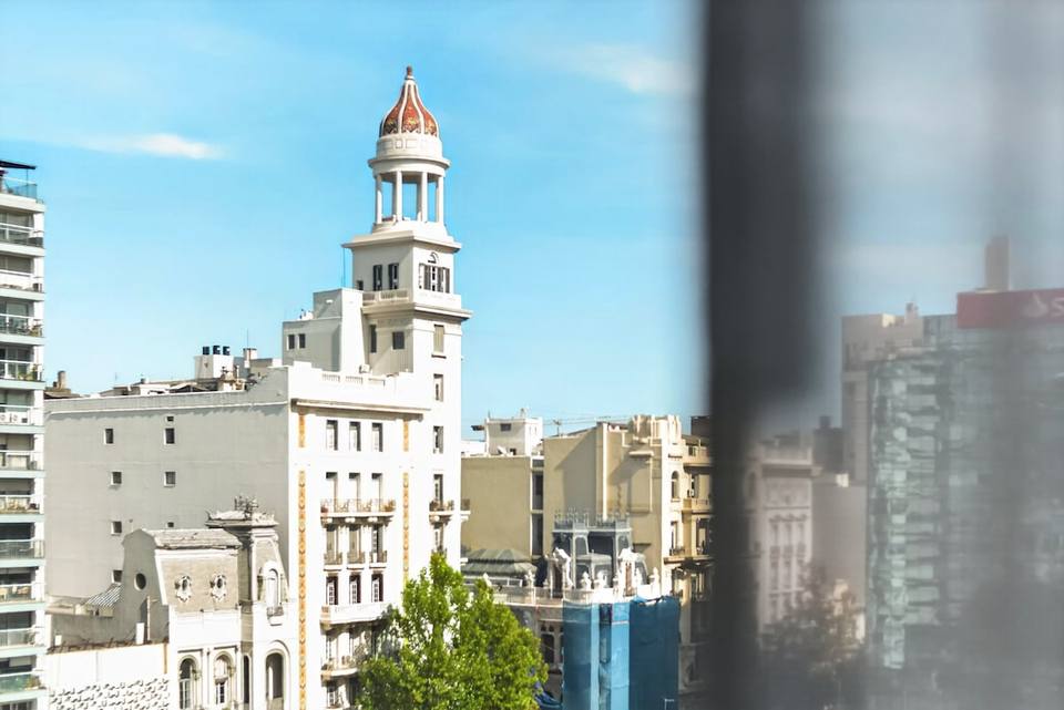 Beautiful view of downtown Montevideo with architecture