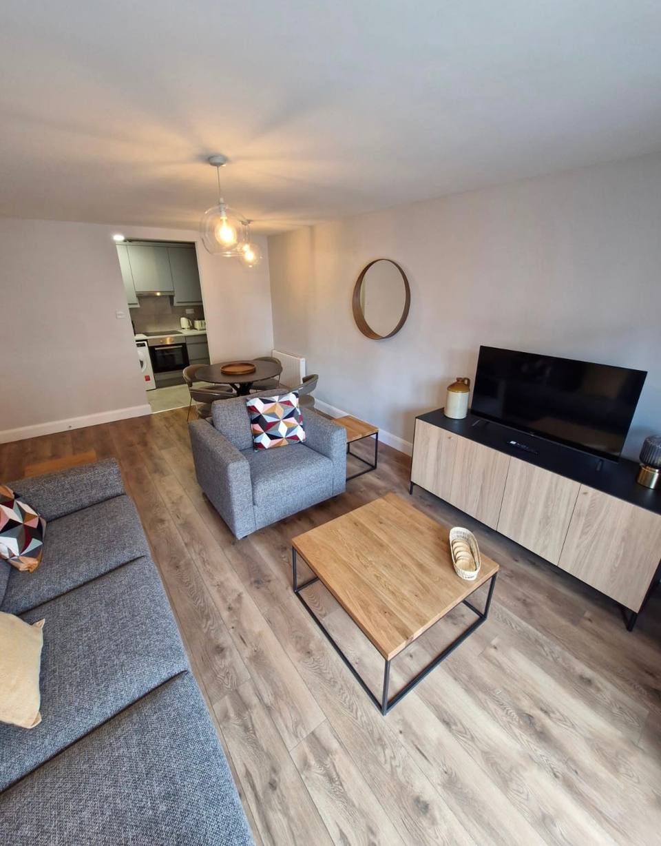 Spacious, modern living room
