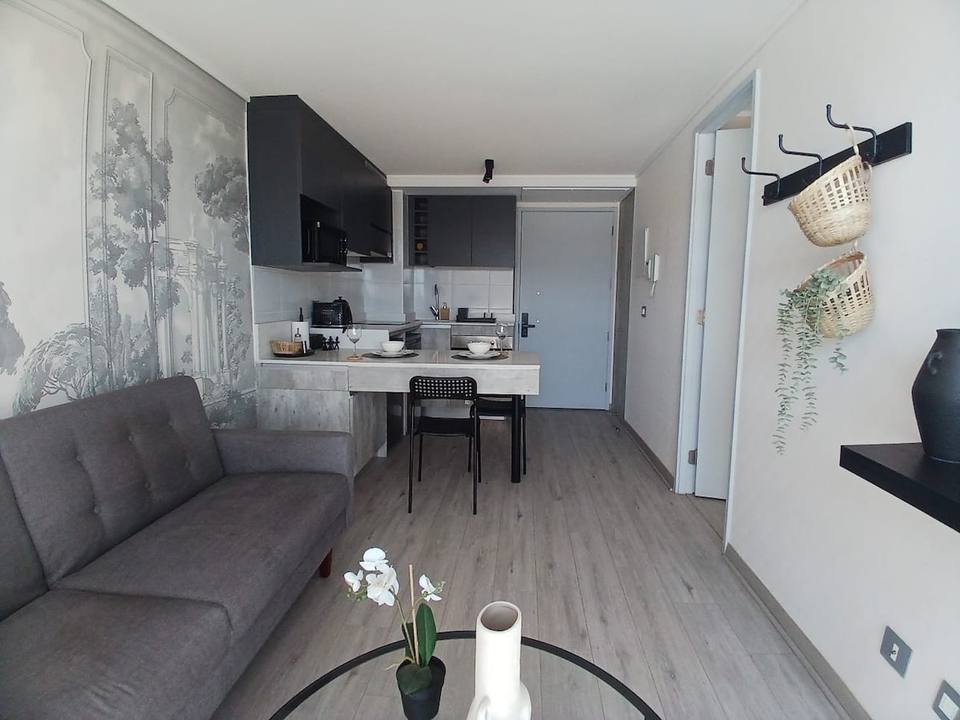 Modern apartment with balcony and pool in Santiago