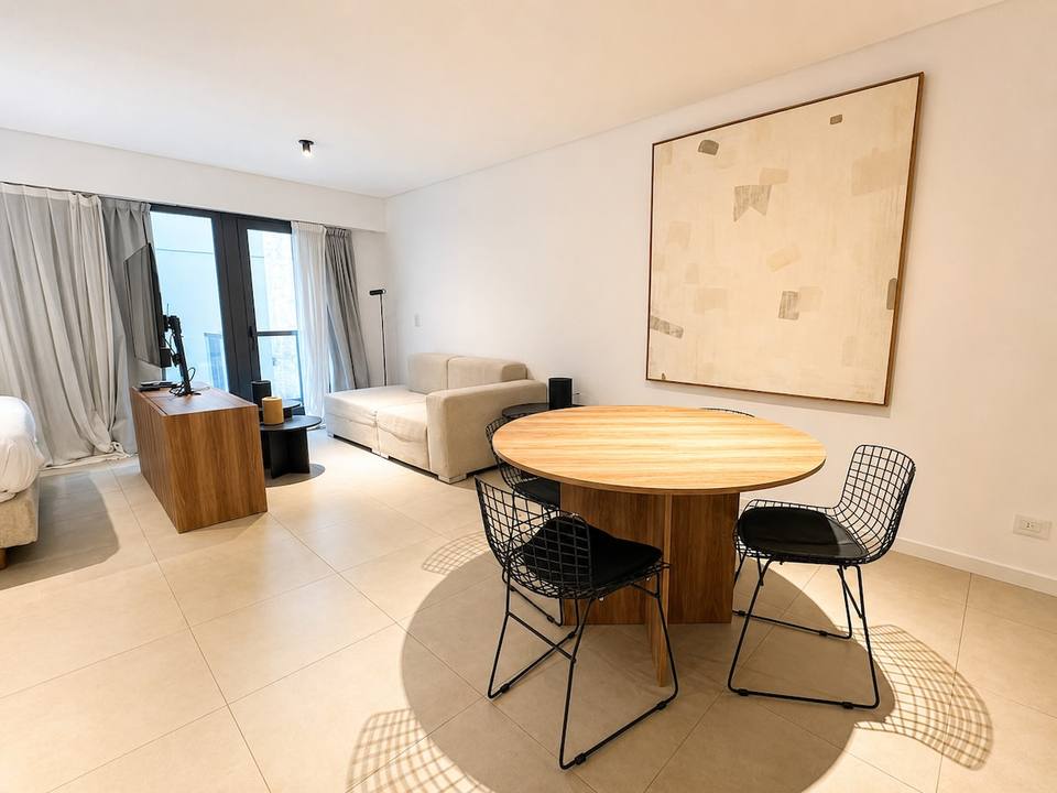 Spacious living and dining room with contemporary design
